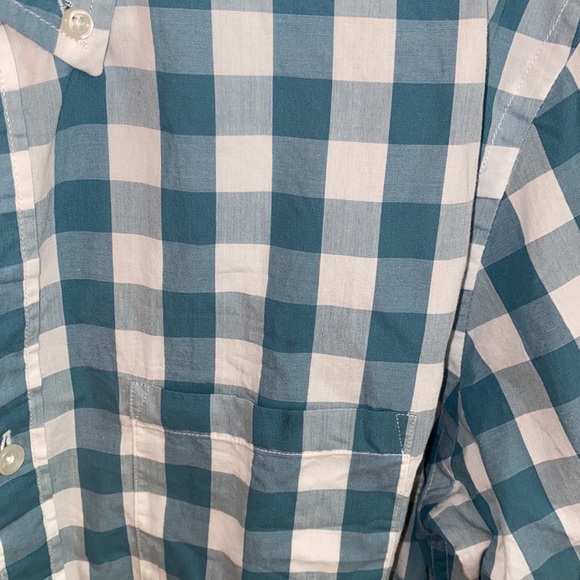 Men’s teal gingham button down - Picture 3 of 3